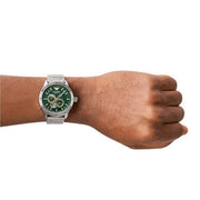 Emporio Armani Meccanico Automatic Green Dial Silver Steel Strap Watch For Men - AR60053