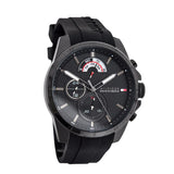 Tommy Hilfiger Decker Quartz Black Dial Black Rubber Strap Watch for Men - 1791352