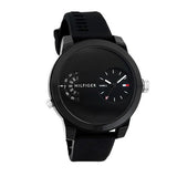 Tommy Hilfiger Denim Black Dial Black Rubber Strap Watch for Men - 1791555