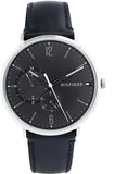 Tommy Hilfiger Brooklyn Black Dial Black Leather Strap Watch for Men - 1791509