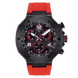 Tissot T Race Chronograph Black Dial Red Rubber Strap Watch For Men - T141.417.37.057.01