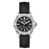 Jam Tangan Tag Heuer Aquaracer Diamonds Mother of Pearl Black Dial Black Nylon Strap untuk Wanita - WAY131P.FT6092