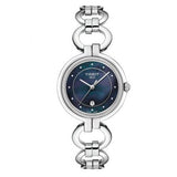 Tissot T Lady Flamingo Blue Mother of Pearl Dial Silver Steel Strap Watch for Women - T094.210.11.126.00