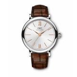 IWC Portofino Automatic Silver Dial Brown Leather Strap Watch for Women - IW357403