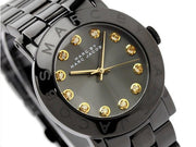 Marc Jacobs Amy Black Dial Black Steel Strap Watch for Women - MBM8595