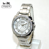 Coach Mini Boyfriend Diamonds Silver Dial Silver Steel Strap Watch for Women - 14501699