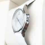 Calvin Klein Skirt White Dial White Leather Strap Watch for Women - K2U231K6