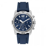 Guess Commander Blue Dial Blue Rubber Strap Watch for Men - GW0211G1