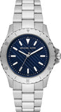 Michael Kors Everest Three-Hand Blue Dial Silver Steel Strap Watch For Men - MK9079