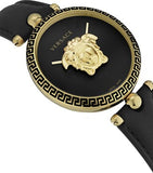 Versace Palazzo Empire Black Dial Black Leather Strap Watch for Women - VCO020017