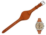 Fossil Original Boyfriend Sport Chronograph Beige Dial Brown Leather Strap Watch for Women - ES4046