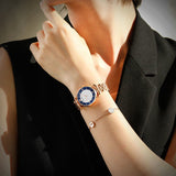 Emporio Armani Gianni T-Bar Quartz Crystals Black Dial Gold Steel Strap Watch For Women - AR11423