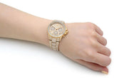 Michael Kors Everest Chronograph Crystals Gold Dial Gold Steel Strap Watch For Women - MK7254