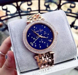 Michael Kors Darci Blue Dial Rose Gold Steel Strap Watch for Women - MK3728