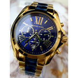 Michael Kors Bradshaw Navy Blue Dial Two Tone Steel Strap Watch for Women - MK6268