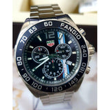 Tag Heuer Formula 1 Chronograph Black Dial Silver Steel Strap Watch untuk Pria - CAZ101H.BA0842