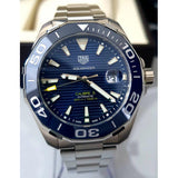 Tag Heuer Aquaracer Calibre 5 Blue Dial Silver Steel Strap Watch for Men - WAY201B.BA0927