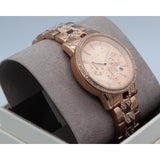 Michael Kors Ritz Chronograph Rose Gold Dial Rose Gold Steel Strap Watch For Women - MK7223