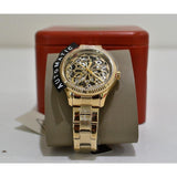 Fossil Rye Automatic Skeleton Gold Dial Gold Steel Strap Watch for Women - BQ3755