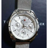 Tommy Hilfiger Mia Silver Dial Silver Mesh Bracelet Watch for Men - 1781628