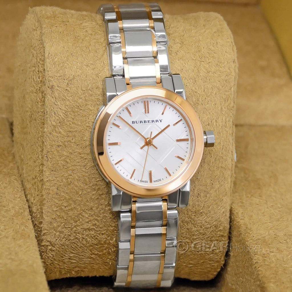 Burberry The City Silver Dial Two Tone Steel Strap Watch for Women