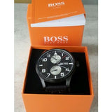 Hugo Boss Aeroliner Maxx Quartz Black Dial Black Nylon Strap Watch For Men - HB1513086