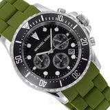 Michael Kors Everest Chronograph Black Dial Green Silicone Strap Watch For Men - MK8981