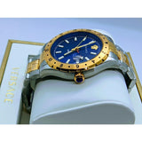 Versace Hellenyium GMT Blue Dial Two Tone Steel Strap Watch for Men - V11060017