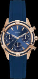 Guess Analog Quartz Blue Dial Blue Rubber Strap Watch For Women - W0562L3