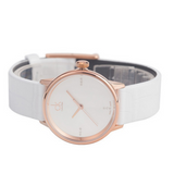 Calvin Klein Accent White Dial White Leather Strap Watch for Women - K2Y2Y6KW