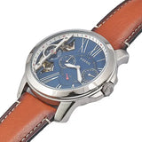 Fossil Grant Twist Multifunction Blue Dial Brown Leather Strap Watch for Men - ME1161