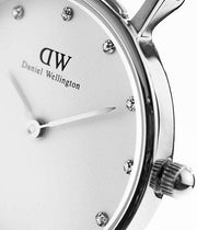 Daniel Wellington York White Dial Brown Leather Strap Watch For Women - DW00100069