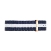 Daniel Wellington Classy Glasgow White Dial Two Tone Nylon Strap Watch For Women - DW00100078