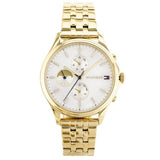 Tommy Hilfiger Whitney Chronograph Quartz Mother of Pearl White Dial Gold Steel Strap Watch For Women - 1782121
