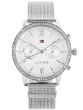 Tommy Hilfiger Blake Diamonds Silver Dial Silver Mesh Bracelet Watch for Women - 1782301