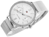 Tommy Hilfiger Blake Diamonds Silver Dial Silver Mesh Bracelet Watch for Women - 1782301