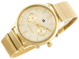 Tommy Hilfiger Blake Quartz Gold Dial Gold Mesh Bracelet Watch for Women - 1782302