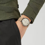 Emporio Armani Aviator Chronograph Grey Dial Beige Leather Strap Watch For Men - AR11107