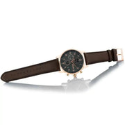 Hugo Boss Navigator Chronograph Grey Dial Brown Leather Strap Watch for Men - 1513496