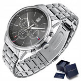 Tommy Hilfiger Kyle Chronograph Grey Dial Silver Steel Strap Watch for Men - 1791632