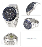 Tommy Hilfiger Erik Chronograph Blue Dial Silver Steel Strap Watch for Men - 1791366