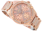 Guess Frontier Diamonds Rose Gold Dial Rose Gold Steel Strap Watch For Women - W1156L3