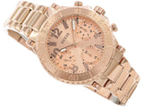 Guess Cosmic Chronograph Rose Gold Dial Rose Gold Steel Strap Watch for Women - GW0465L2