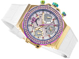 Guess Fusion Chronograph White Dial White Leather Strap Watch For Women - GW0553L2