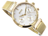 Hugo Boss Flawless Chronograph Silver Dial Gold Mesh Bracelet Watch for Women - 1502552