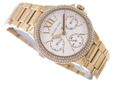 Michael Kors Mini Camille Chronograph White Dial Rose Gold Steel Strap Watch For Women - MK6844