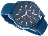 Armani Exchange Outerbanks Chronograph Blue Dial Blue Silicone Strap Watch For Men - AX1327