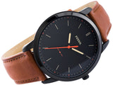 Fossil The Minimalist Black Dial Brown Leather Strap Watch for Men - FS5305