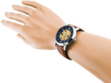 Fossil Neutra Automatic Luggage Skeleton Blue Dial Brown Leather Strap Watch for Men - ME3160