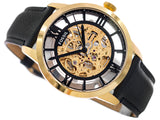 Fossil Townsman Automatic Skeleton Black Dial Black Leather Strap Watch for Men - ME3210